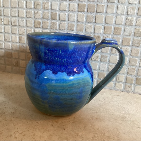 HANDMADE DRAGONFLY COFFEE MUG WITH NATURAL GEM STONE LARGE MUG 16 OUNCES - Picture 5 of 7